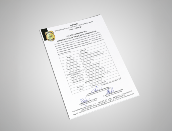 SINPOFESC HOMOLOGA CHAPA ÚNICA E REPRESENTANTES SINDICAIS PARA O TRIÊNIO 2026 — 2028