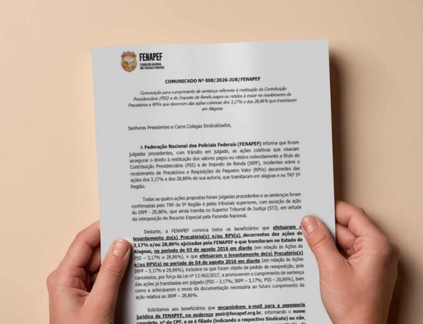 FENAPEF ORIENTA SINDICALIZADOS SOBRE RESTITUIÇÃO DE VALORES EM AÇÕES DOS 3,17% E 28,86%