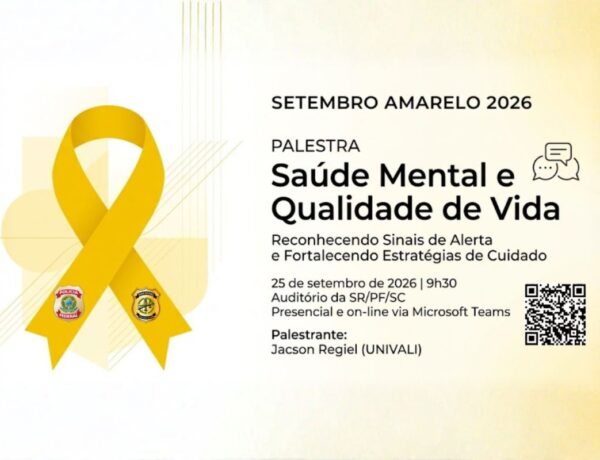 SETEMBRO AMARELO 2026: PF/SC E SINPOFESC PROMOVEM PALESTRA SOBRE SAÚDE MENTAL